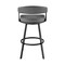 Armen Living Chelsea 25" Swivel Counter Stool with Matte Black Finish and Vintage Gray Faux Leather LCCSBAMBVG26 - alternate 4